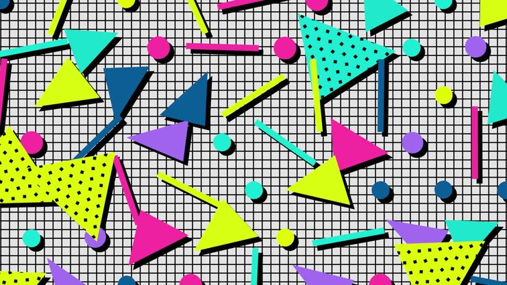 Forma geometrica retrò in movimento su sfondo astratto 17