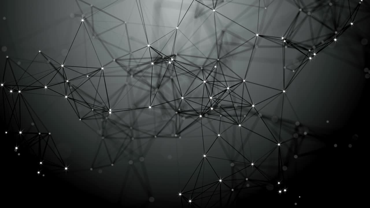 Black white plexus with dots, lines, triangles.