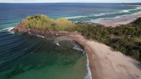 cabritas beach in nsw, australia - aerial shot