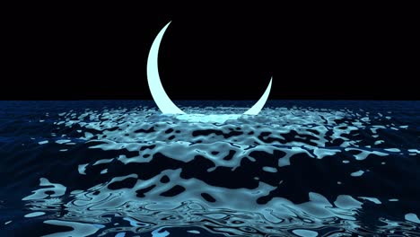 the holy month of ramadan is a muslim holiday and the moon rises from the sea