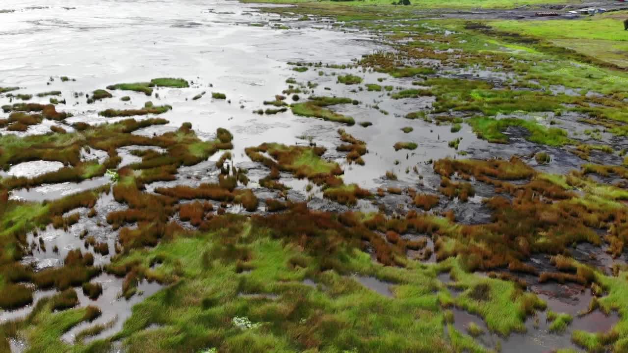 Pitch - Bitumen Lake Drone Camera Flow footage on the island of Trinidad and Tobago in the Caribbean