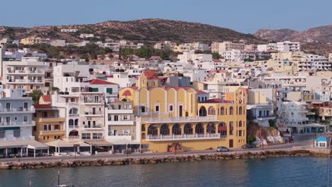 seafront of pigadia village on karpathos island, greece