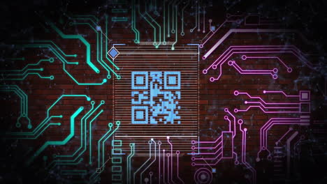 анимация qr-кода и цифровая обработка данных на платке