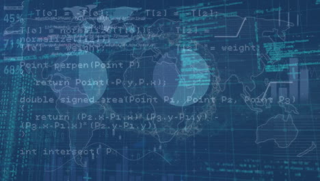 Animation of data processing over world map
