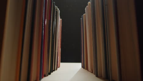 bookshelf with diverse books