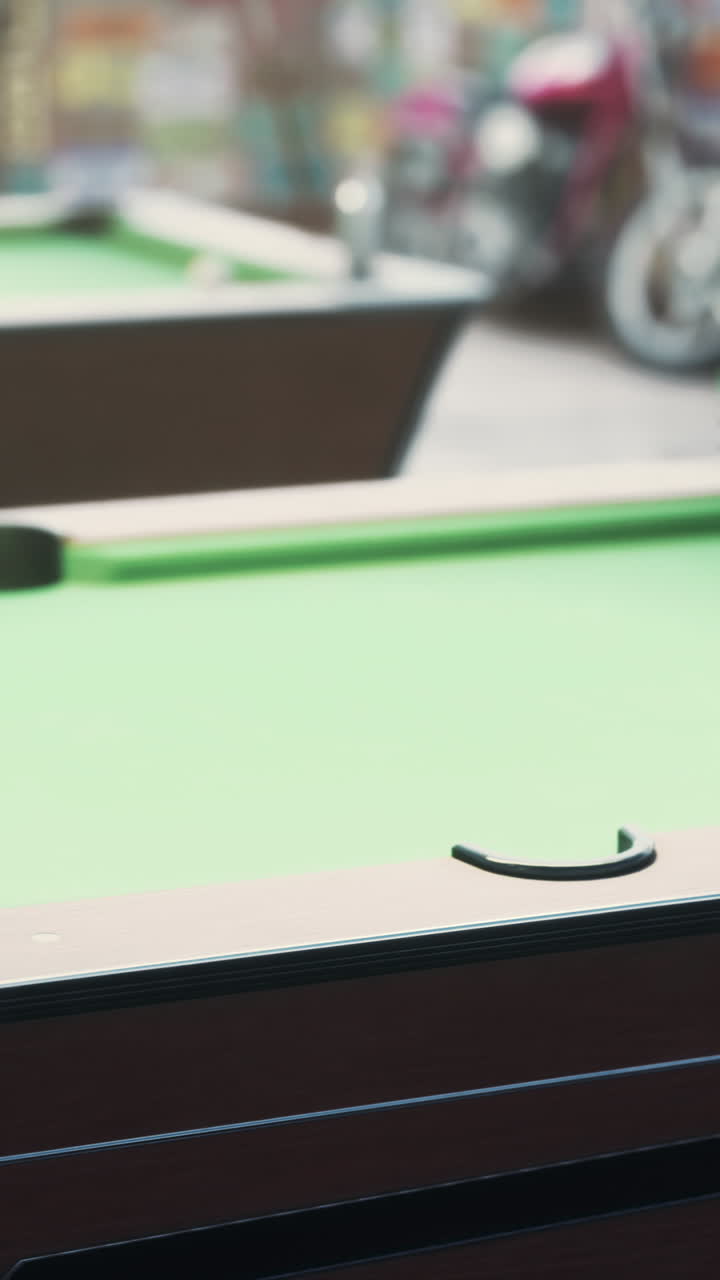 Close-up of a pool table outdoors