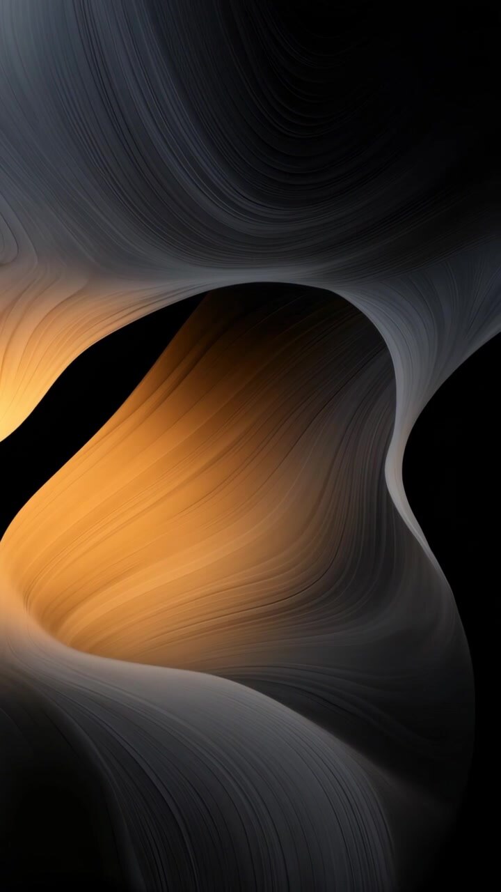 Abstract Flowing Liquid Waves with Golden Light
