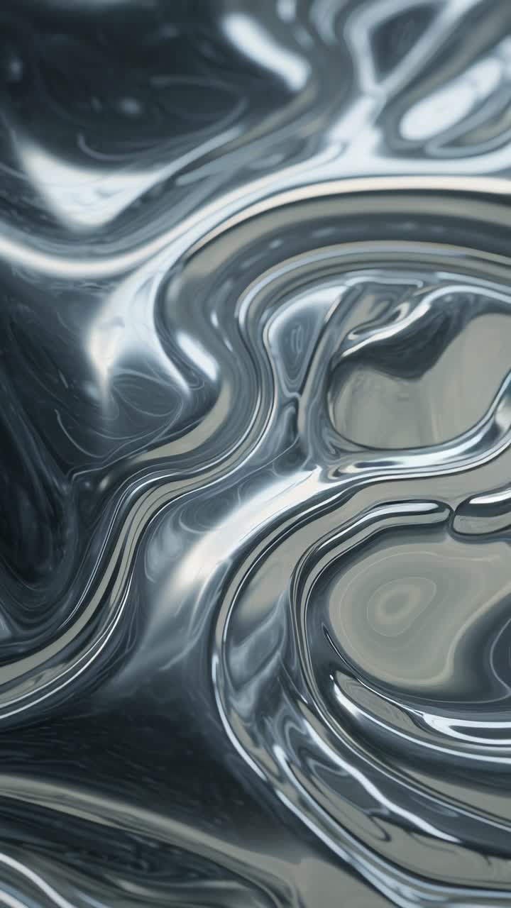 Abstract Liquid Metal Flowing Seamless Loop Background