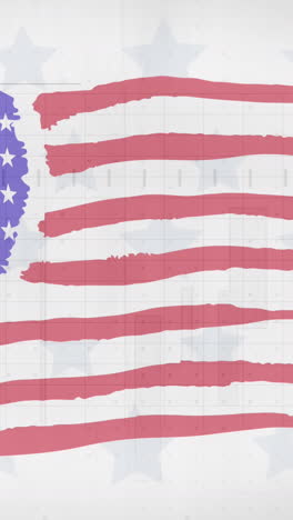 animación de estrellas sobre la bandera de estados unidos