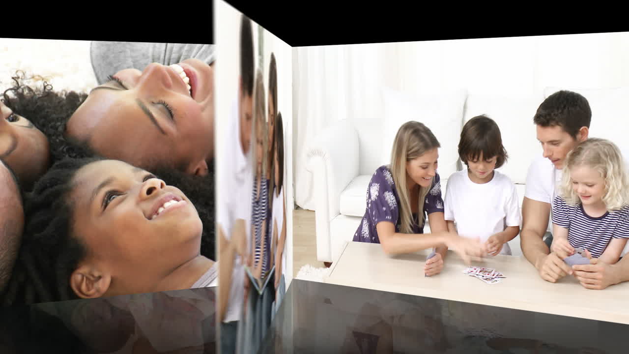 familias multiétnicas jugando con sus hijos