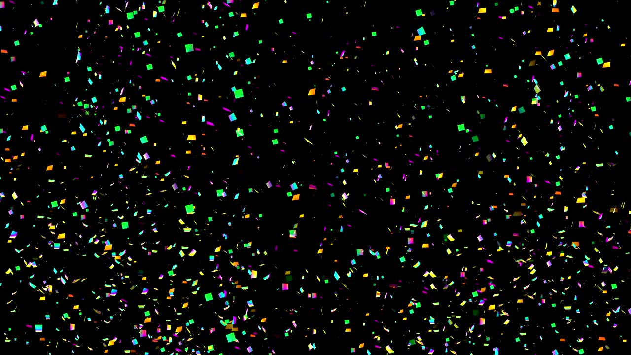 las explosiones de confeti de 4k en el canal alfa mate