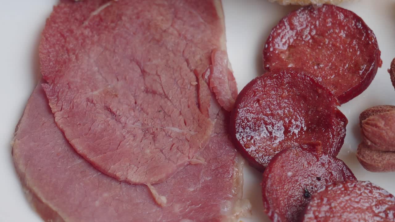 Close-up of Ham and Sausage