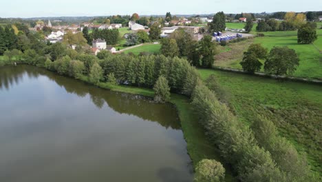 aerial view of european rural landscape