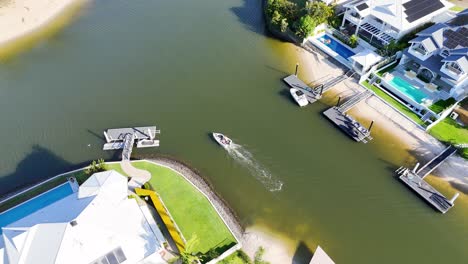 drone captures boats navigating broadbeach waters