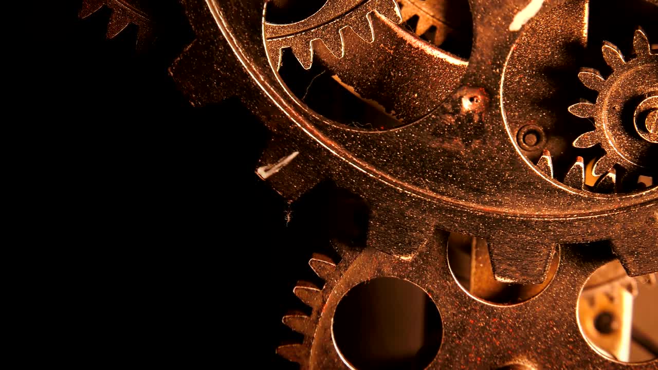 Abstract Grunge Dirty and Rusty Clock Gears Industrial and Business Concept