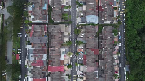 Slow-shot-oversees-houses-with-various-rooftile-patterns