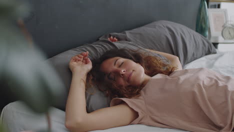 woman sleeping in bed