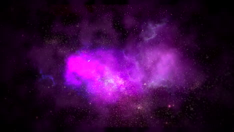 Cielo-De-Fantasía-Púrpura-Con-Nubes-Y-Estrellas-En-La-Galaxia