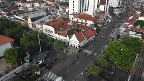 aerial view of a busy city street in indonesia