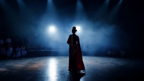 silhouette of a dancer on stage