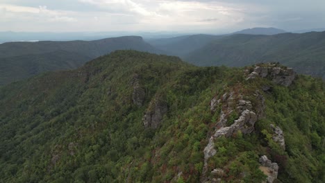 aerial looking into the linville gorge wilderness area from outside it's boundaries aerial 4k shot