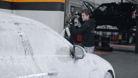 car detailing and foam application