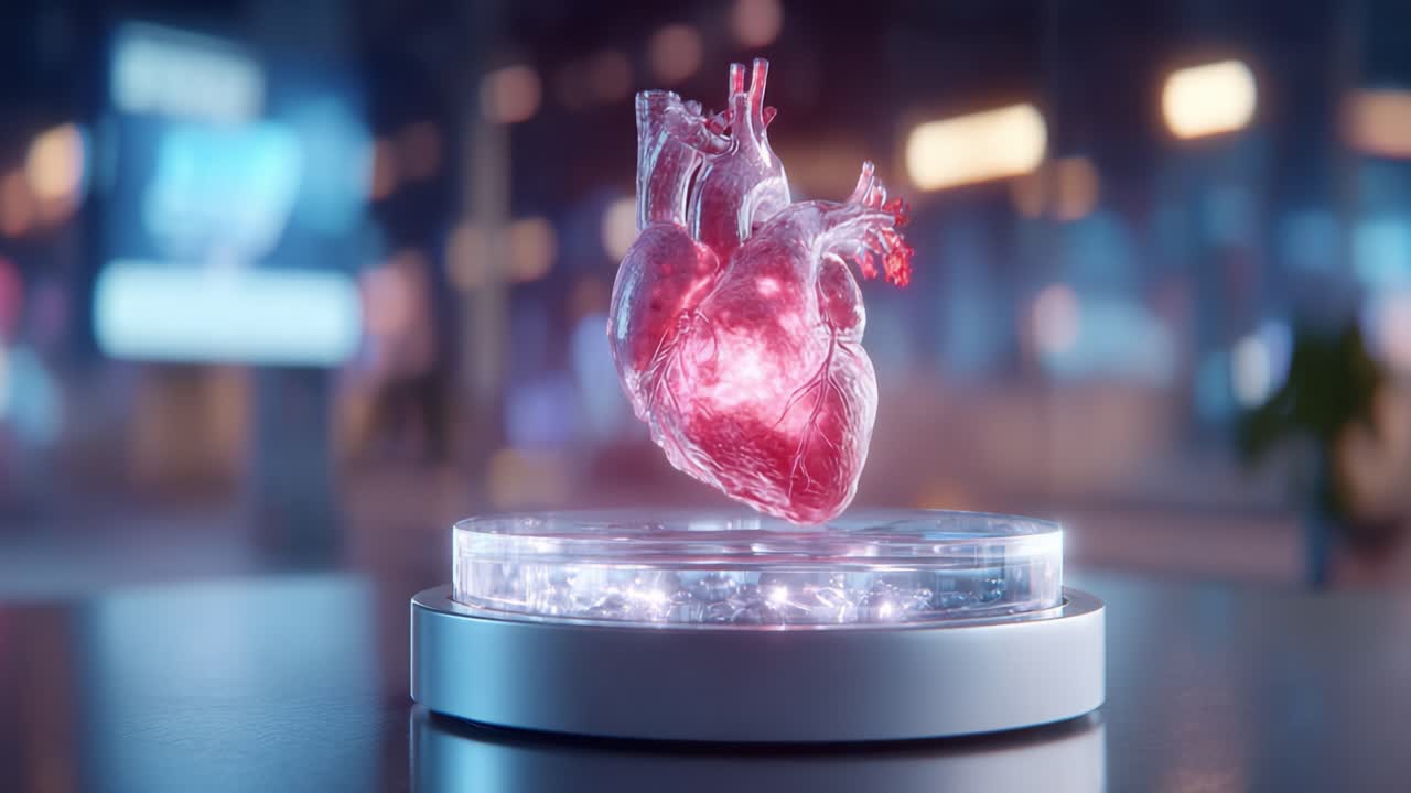 A Stunningly Rendered, Glowing Heart Model in a Modern Setting, Showcasing Intricate Details and Capturing the Beauty of Human Anatomy in a Vivid Display of Color and Light