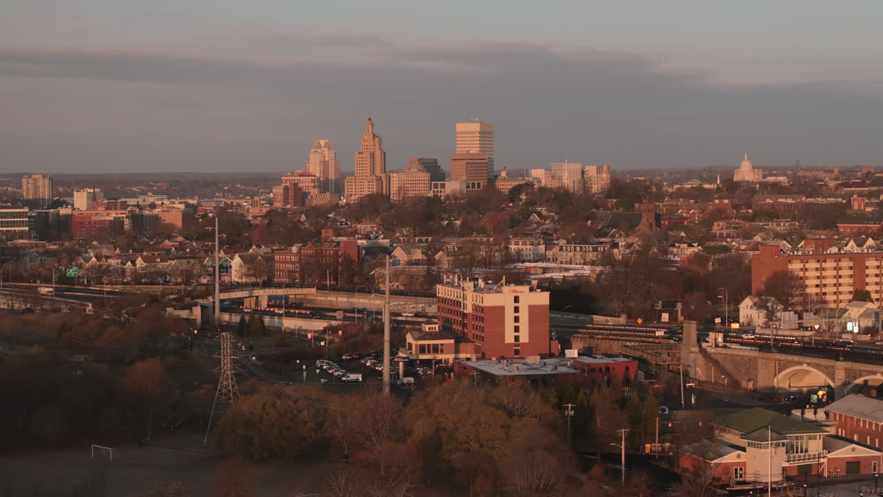 Centro di Providence in una mattinata autunnale. Foto scattata nel Rhode Island