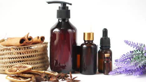 natural skincare products with aromatic herbs