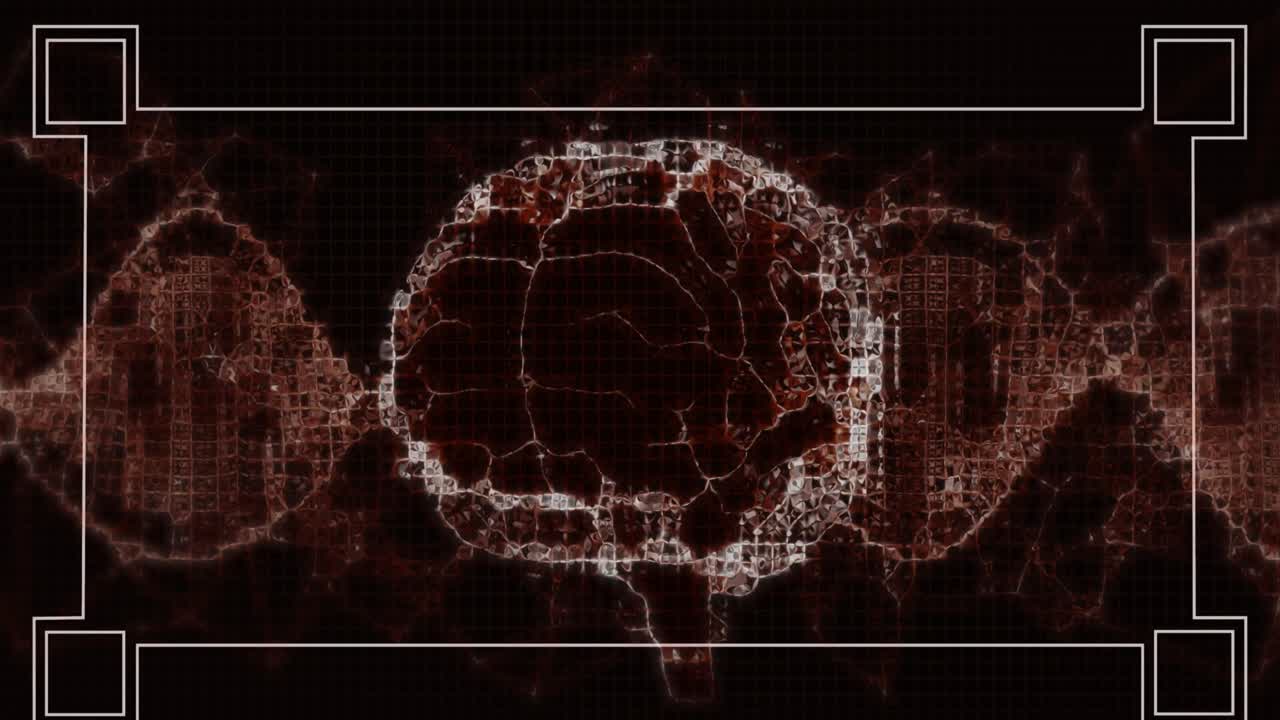 animación de fórmulas matemáticas, cerebro y adn en fondo negro