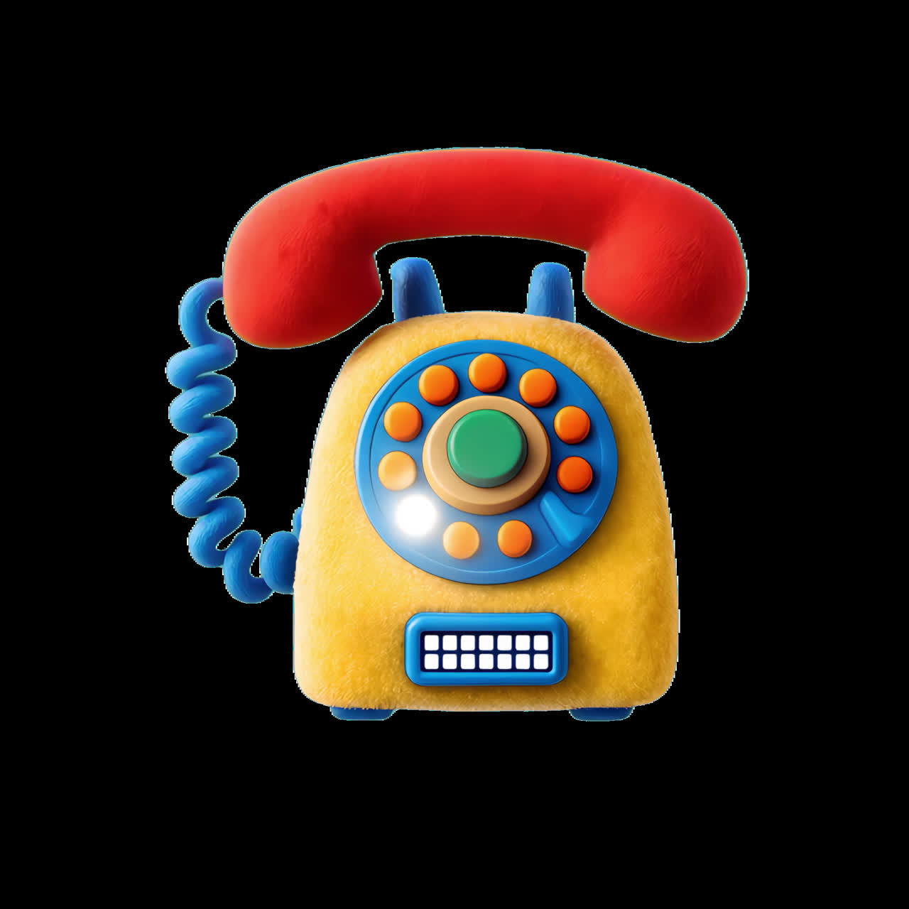 Animazione colorata di un telefono giocattolo retrò, risorsa isolata, video 4K trasparente, canale alfa, ProRes