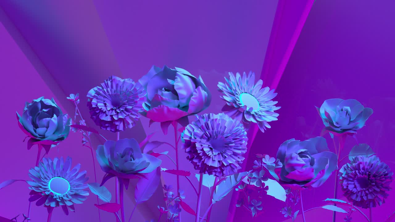 Animazione di un metaverso con colori in evoluzione e illuminazione al neon
