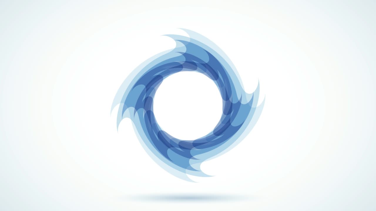 fondo de vórtice azul. concepto de lavado y enfriamiento. ventilador en movimiento. ilustración animada. bucle sin costuras