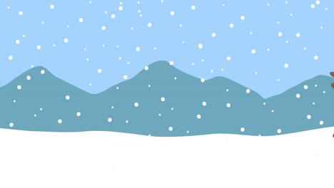 happy girl in winter scene animation