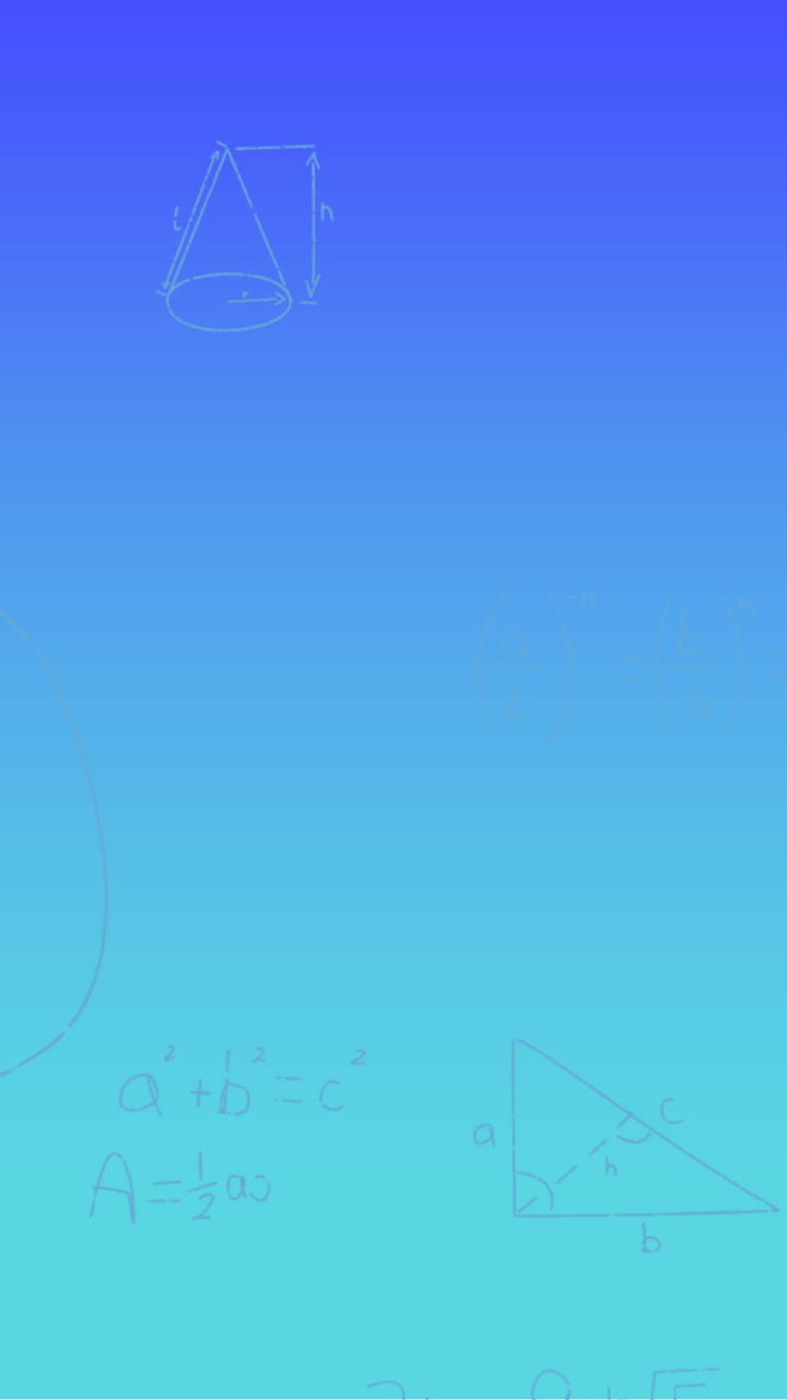 animación de fórmulas matemáticas escritas a mano sobre un fondo azul