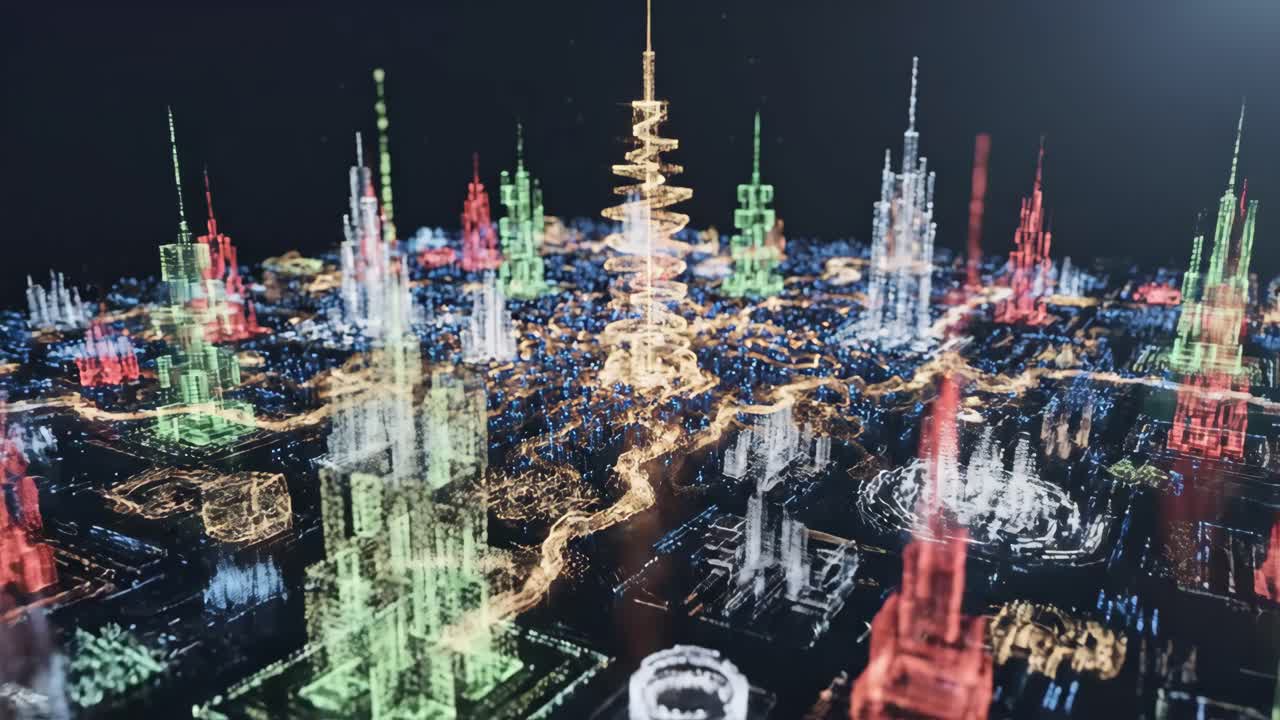 Futuristic Digital Cityscape Visualization