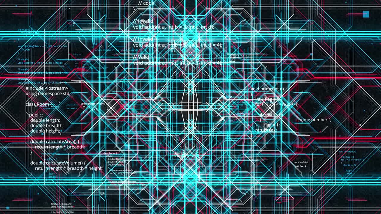 el fondo tecnológico de alta tecnología de un complejo túnel hecho por líneas estrechas coloridas. animación. fluyendo a través del espacio virtual lleno de rayas de flexión, bucle sin costuras.