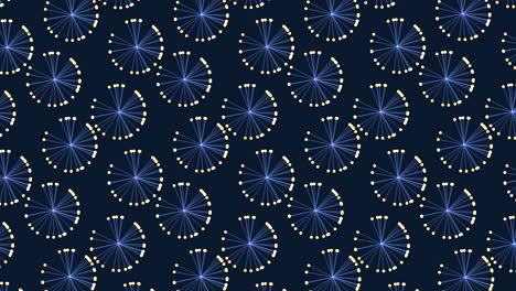 Whimsical-dandelion-pattern-in-blue-and-white-on-dark-background