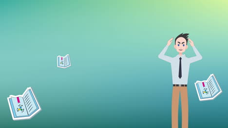 animación de un hombre hablando sobre los iconos del cuaderno