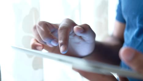 person using a tablet