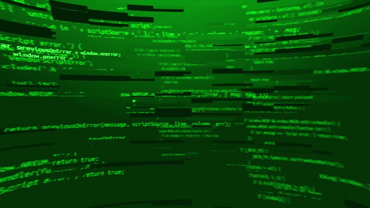 Computer screen with hacking warning message loop animation cybercrime concept computer system under