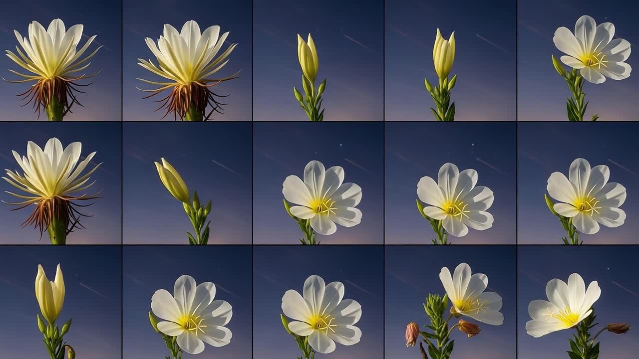 A Stunning Time-Lapse of Flower Blossoming: Witness the Transformation from Bud to Full Bloom in a Beautiful Display of Nature's Artistry