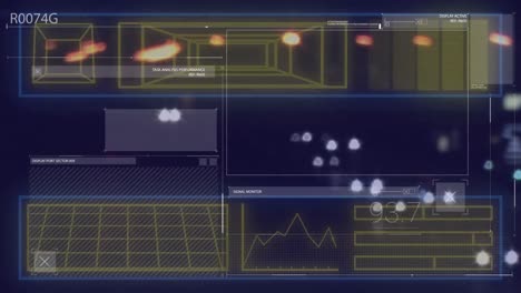 Animation of data processing over media icons