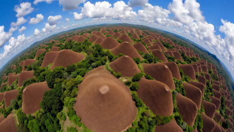 aerial view of the unique chocolate hills geological formation