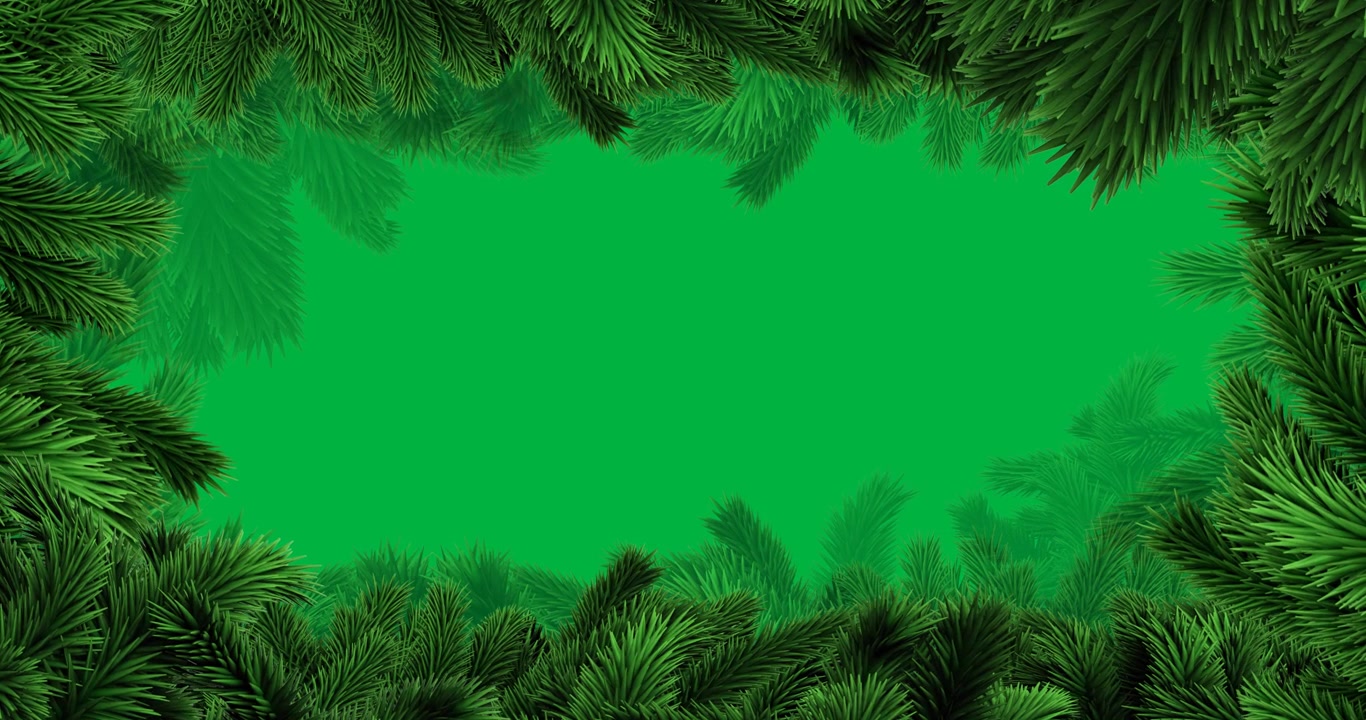 Animação de moldura de pinheiro de Natal sobre fundo transparente.