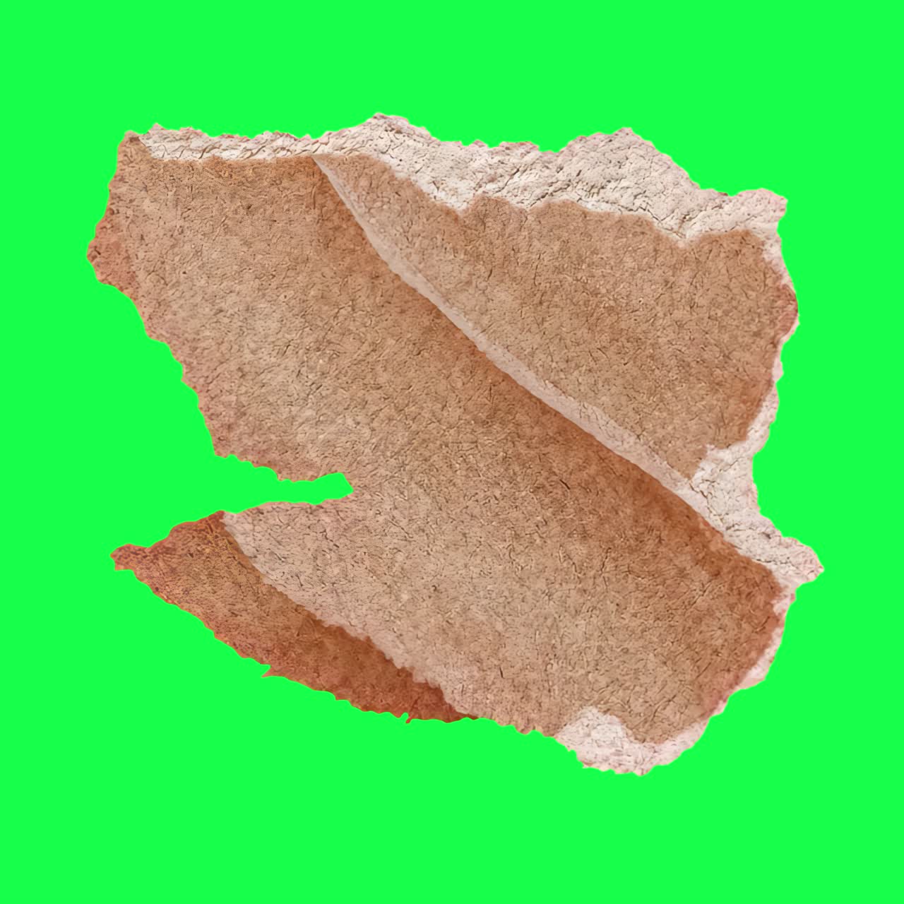 Ripped vintage paper animation, transparent 4K video, green screen