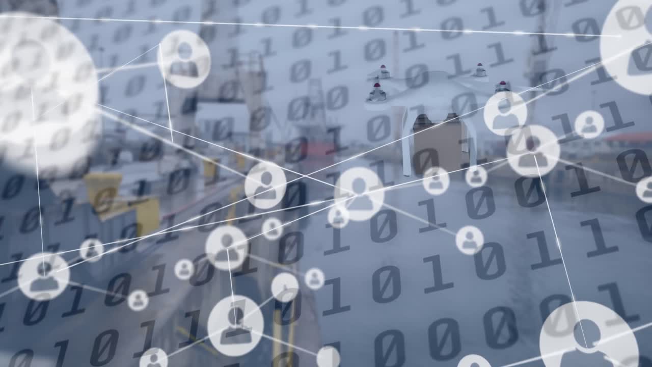 vídeo de la interfaz digital y texto 5g sobre el plano