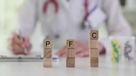 pfc nutrition concept with doctor in a medical setting