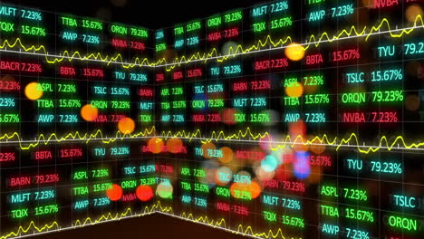 animation of stock market display on glowing background.