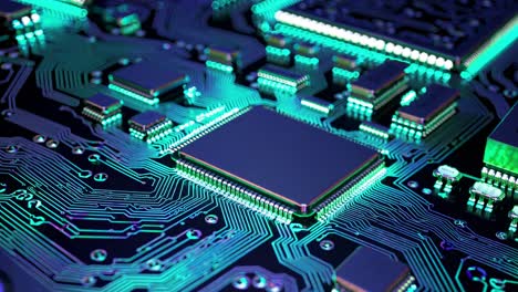 close-up of a circuit board with microchip